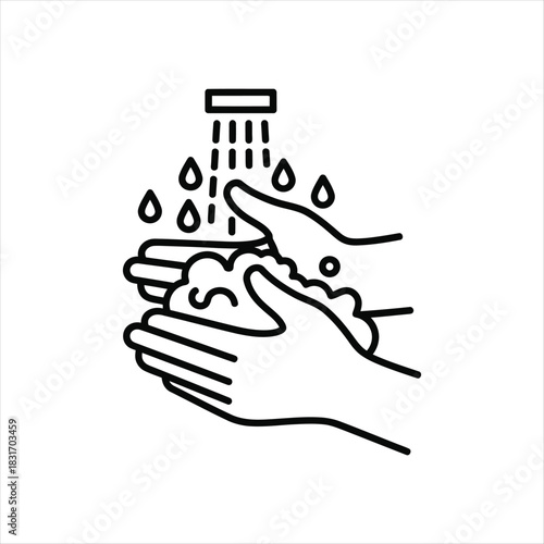 Clean hands hygiene and safety icon for health and wellness