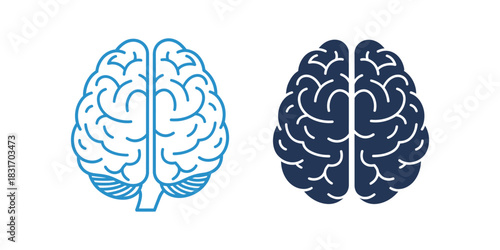 Human brain icons for intelligence creativity and mental health