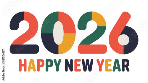 New Year 2026 Celebration: A vibrant and colorful design for the year 2026, celebrating the dawn of a fresh beginning and new opportunities.