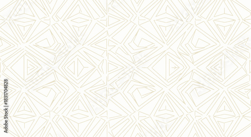Intricate geometric pattern featuring interconnected star and polygon shapes in a subtle beige and