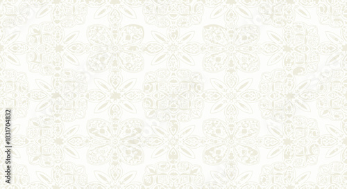 Subtle textured background featuring intricate floral and geometric patterns in light neutral