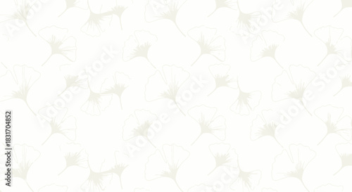 Delicate ginkgo leaf pattern in subtle pastel shades creating an elegant botanical background
