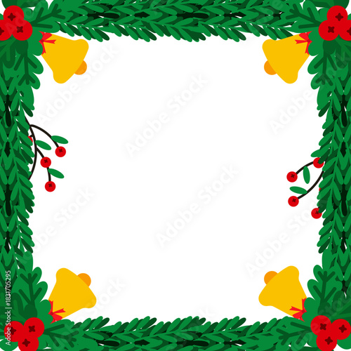 Yellow Bells Christmas Corner Frame