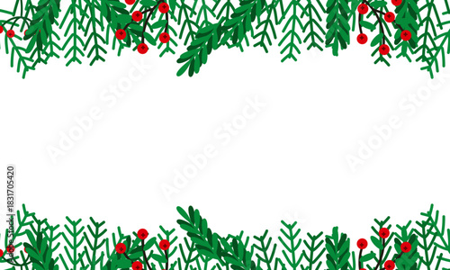 Festive Evergreen Border Frame