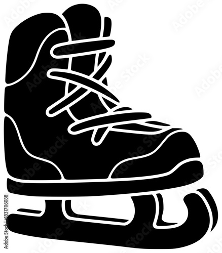 sport illustration winter silhouette rink logo ice icon skate outline activity skating active woman cold fun girl skater figure shape adults vector graphic background