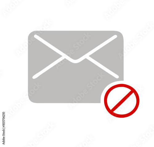 Forbidden mailing icon. Do not send message vector