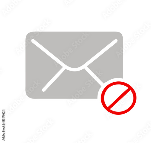 Forbidden mailing icon. Do not send message vector