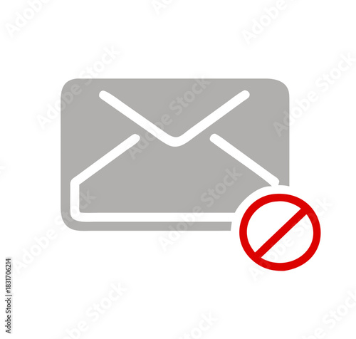 Forbidden mailing icon. Do not send message vector