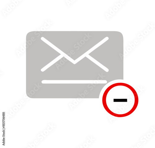 Forbidden mailing icon. Do not send message vector