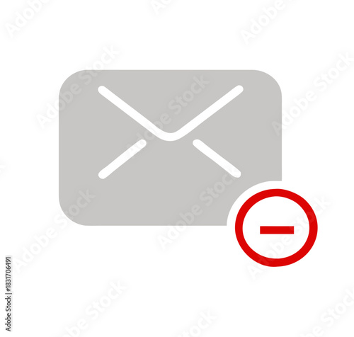 Forbidden mailing icon. Do not send message vector