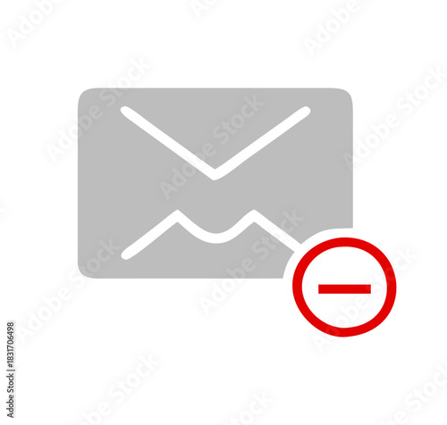 Forbidden mailing icon. Do not send message vector