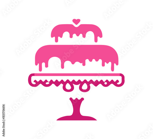 Sweet Tiered Love Wedding Cake Logo design