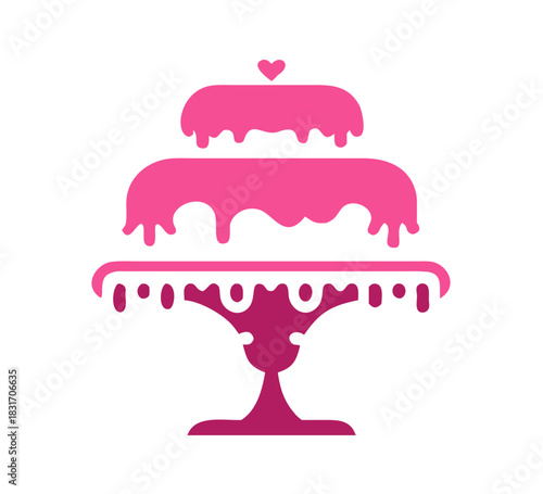Sweet Tiered Love Wedding Cake Logo design