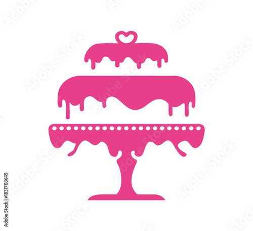 Sweet Tiered Love Wedding Cake Logo design