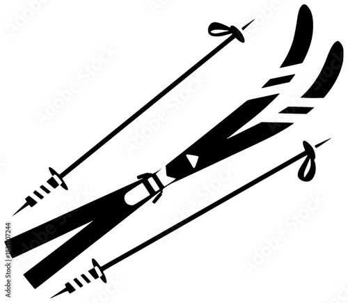 sport illustration winter silhouette mountain logo extreme icon active outline ski action vacation downhill snow white fun skier speed shape landscape vector graphic background