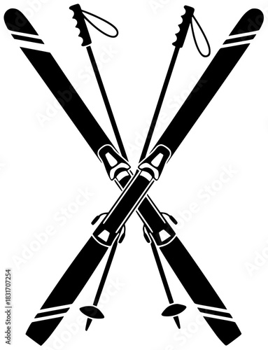 sport illustration winter silhouette mountain logo extreme icon active outline ski action vacation downhill snow white fun skier speed shape landscape vector graphic background