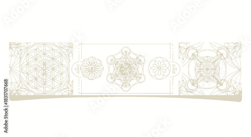 Intricate Architectural Ornamentation Featuring Geometric and Floral Patterns in a Frieze Design