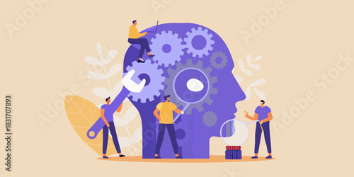 Teamwork and problem solving people working together to optimize the mind
