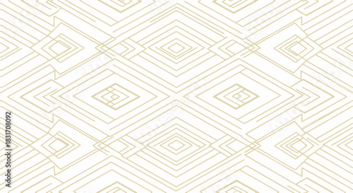 Intricate geometric pattern with interconnected lines forming symmetrical diamond shapes suitable