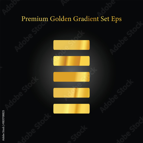 Gold bar chart business symbol illustration with abstract glowing vector arrow design