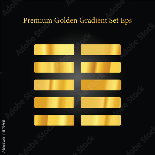 Gold bar code and silver bars icon concept design element set