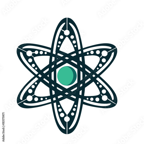 Modern Atom Vector Icon Illustration