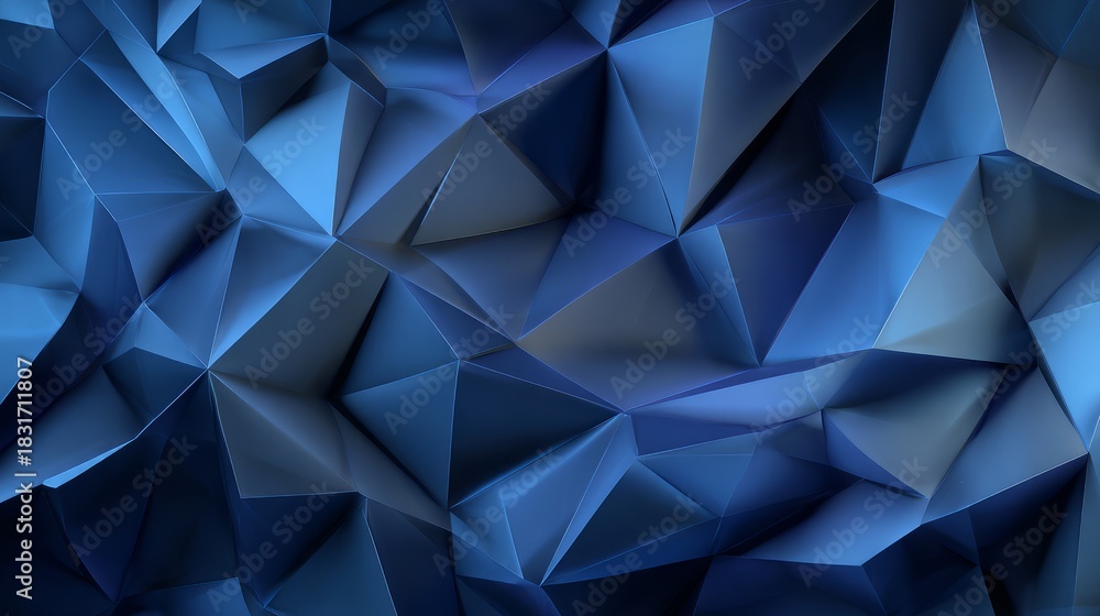 Fototapeta premium Abstract geometric blue polygonal pattern with sharp edges