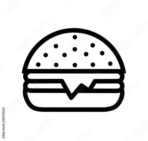 burger icon vector on white background