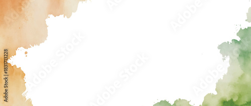 Watercolor frame border in Indian flag colors with copy space: republic, independence, tricolor, copyspace, template, watercolor, background,