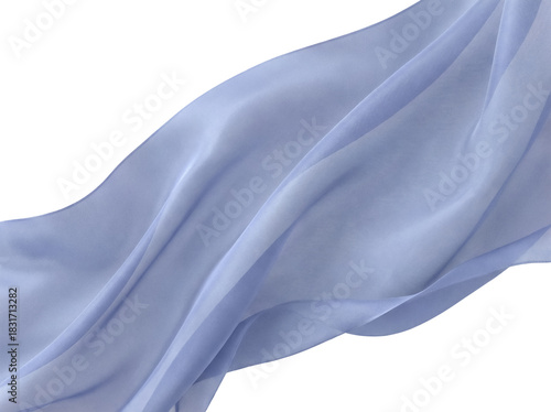 Foto Light blue flowing fabric PNG isolated on transparent background, soft textile m
