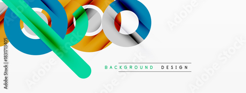 Abstract colorful lines create dynamic background. Modern design elements suggest innovation, energy, visual appeal. Simple composition.