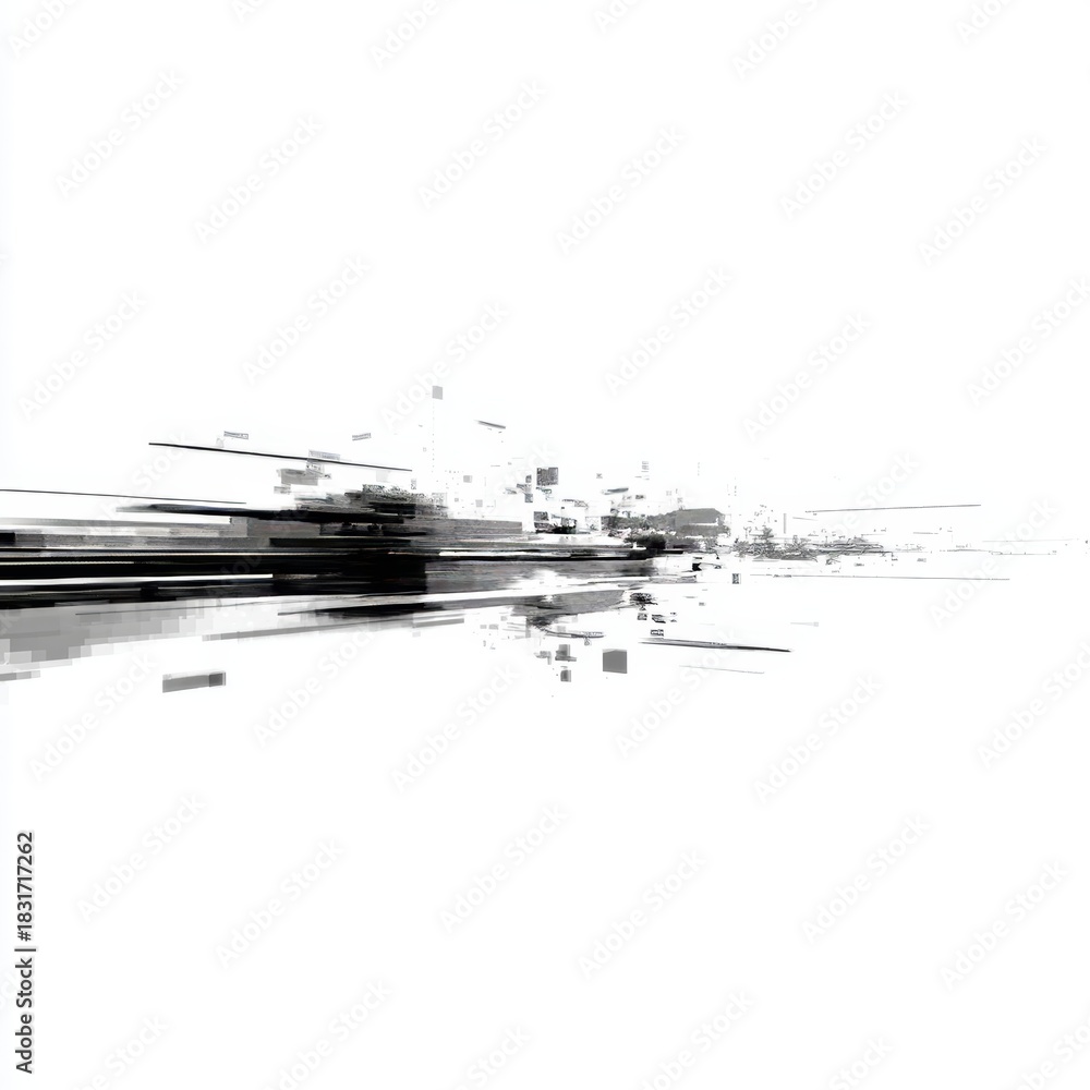 Naklejka premium Digital Disruption Concept with Pixel Noise and Technological Damage Background Texture Visuals