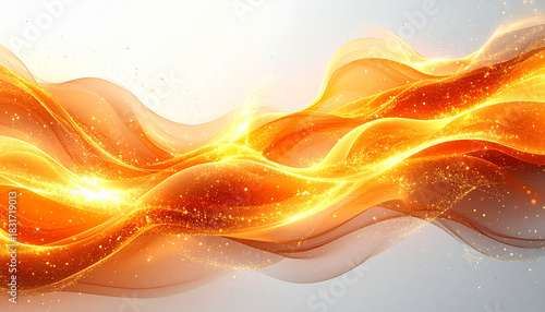 Fototapeta Naklejka Na Ścianę i Meble -  黄金の光の波が優雅に流れる輝く抽象背景