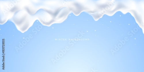Beautiful winter background with snow. Vector illustration.