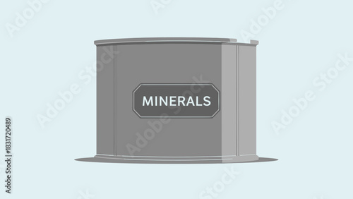 Illustration Of Container For Minerals With Grey Background