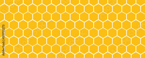 Yellow honeycomb pattern seamless hexagonal background