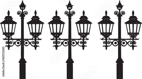 wrought iron street lamp