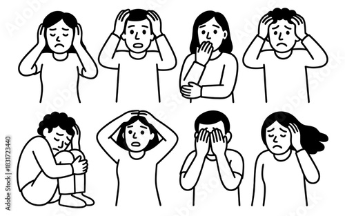 Linear style expressions of emotional stress and anxiety in diverse characters