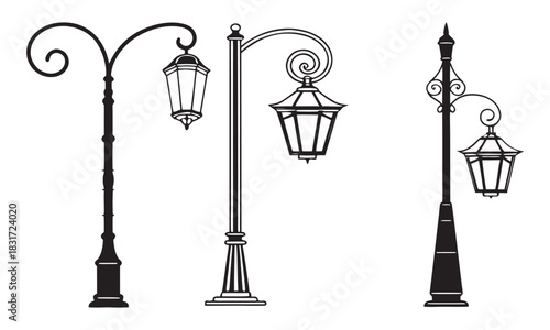 vector illustration of street lamp