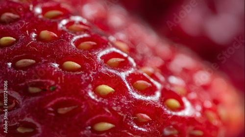 Wallpaper Mural An extreme close-up of strawberry skin emphasizes its seeds, textures, and saturated red tones. Torontodigital.ca