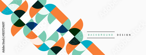 Abstract geometric pattern. Colorful overlapping shapes create dynamic visual texture. Clean design suitable for backgrounds, presentations.