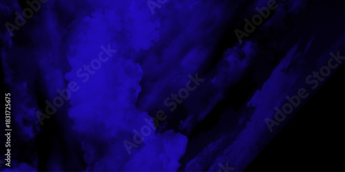 Luxury Cumulonimbus cloud formations on Collection of tropical leaves, foliage plant in blue color with space background.  adding depth and atmosphere to your projects, perfect for designers. 