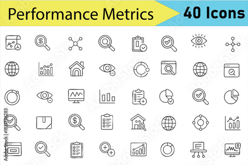 Data Analytics Line Icons for Business Dashboards and Insight Platforms