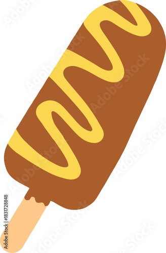 Chocolate covered ice cream bar Isolated on transparent background icon