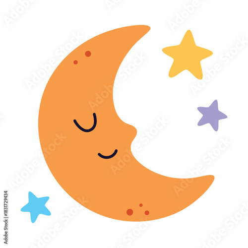 moon and stars poster for children