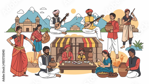 Celebrating Cultural Heritage Visualizing Traditional Indian Life And Festivities