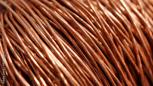 たくさんの銅線のマクロ
