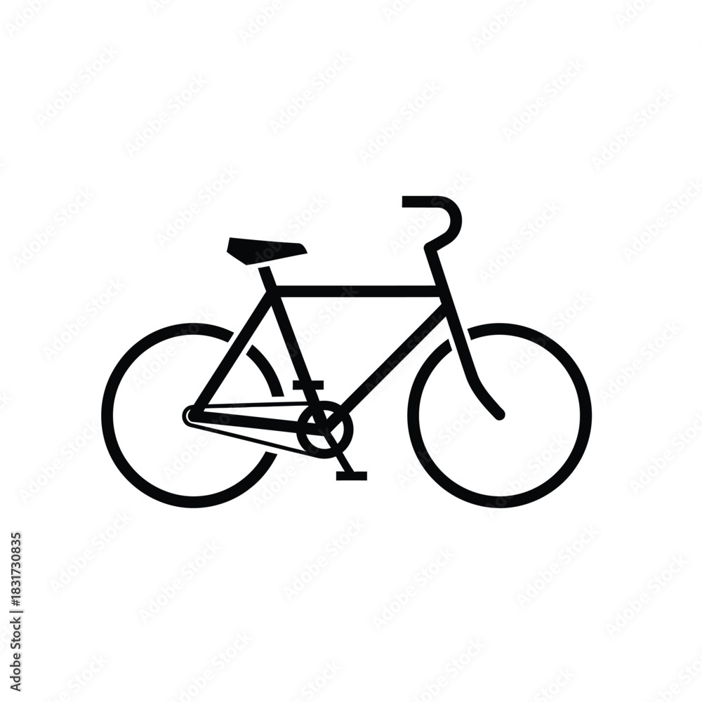 Obraz premium Simple black and white illustration of a classic bicycle design