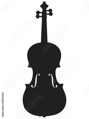 A striking silhouette of a classic violin with elegant curves