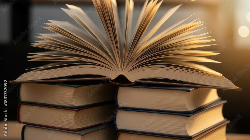 Naklejka premium An Open Book Illuminates the Path to Knowledge